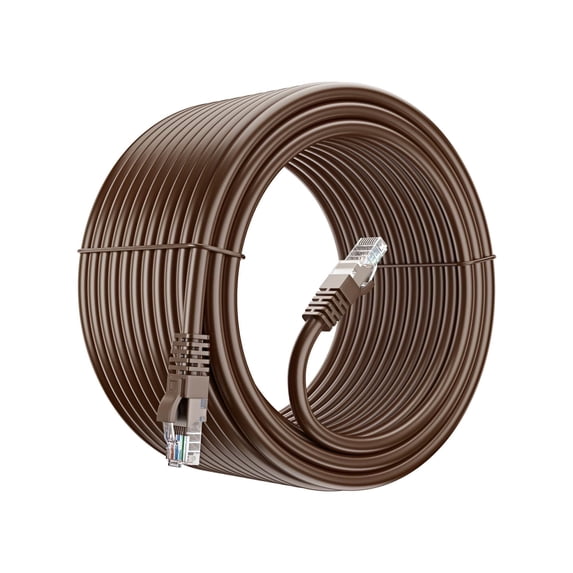 Cat 6 Ethernet Cable 150 Ft, 100% Pure Copper, Cat6 Cable LAN Cable, Internet Cable, Patch Cable and Network Cable - UTP (Brown) 150 Feet
