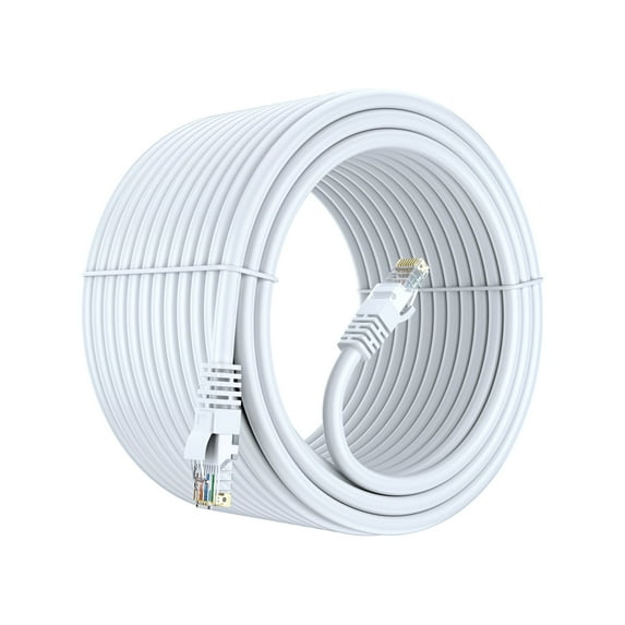 Cat 6 Ethernet Cable 150 Ft, 100% Pure Copper, Cat6 Cable LAN Cable, Internet Cable, Patch Cable and Network Cable - UTP (White) 150 Feet