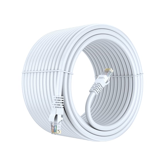 Cat 6 Ethernet Cable 150 Ft, 100% Pure Copper, Cat6 Cable LAN Cable, Internet Cable, Patch Cable and Network Cable - UTP (White) 150 Feet