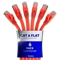 thumbnail image 1 of Cat6 Ethernet Cable 1ft, 6-Pack Orange - Flat High-Speed Network Cables for Gaming, Streaming, Router, Modem, PC, PS5, Xbox - Durable & Space-Saving Design, 1 of 7