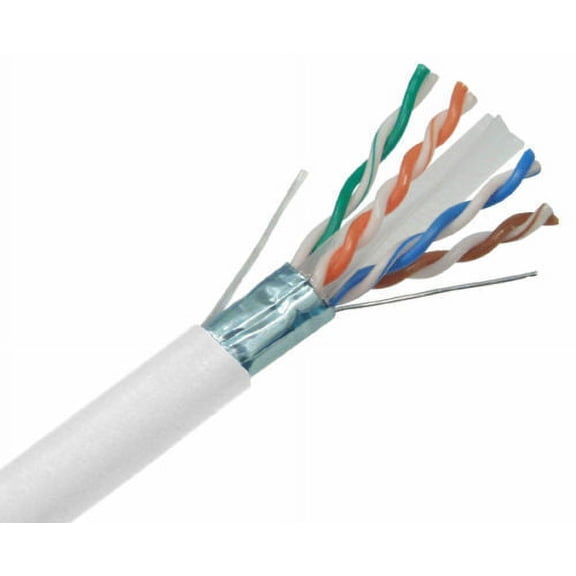 Cat6 Ethernet Cable 23AWG 600MHz UTP Solid Bare Copper Network Cable 250ft / 76m White