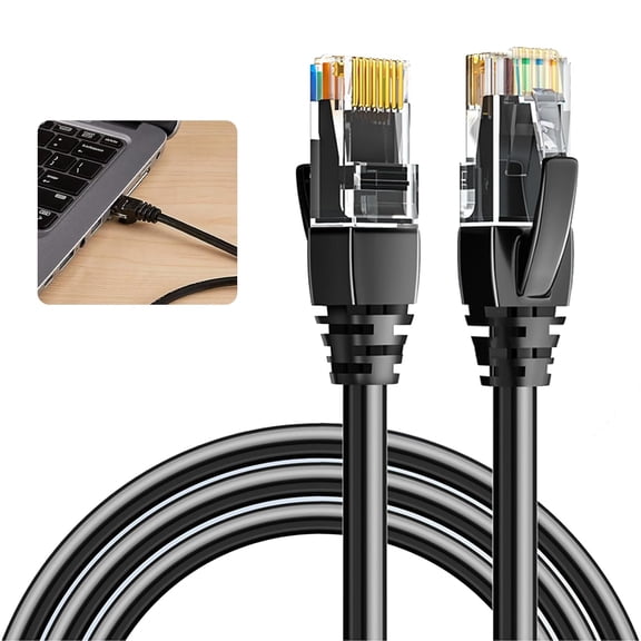 Cat6 Ethernet Cable 5m - High Speed Gigabit 1000Mbps 250MHz | Braided Gold RJ45 LAN Lead for Gaming PS5 Xbox, PC, Smart TV | Office Patch Cord for Router Modem & Home Office