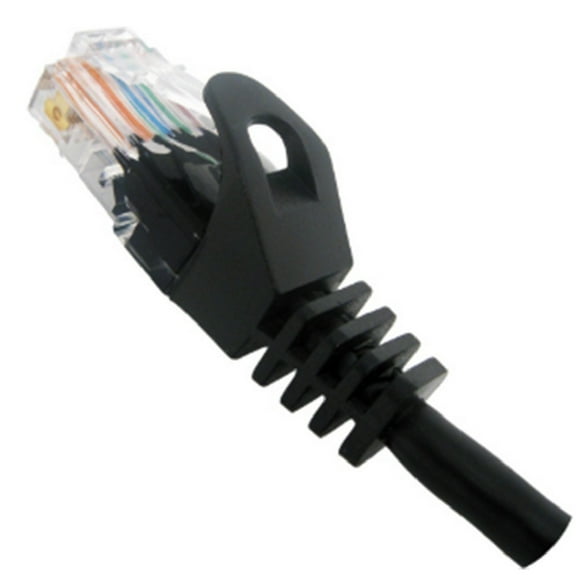 Cat6 Ethernet Patch Cable Black 2ft, 550MHZ UTP 24 AWG Bare Copper Molded Snagless Ferrari Boot Network Patch Cable with Connector – High-Speed Internet Cable LAN Wire for Computer Networks