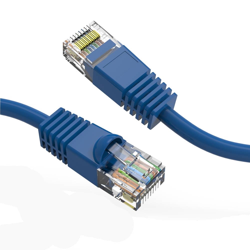 Cat6 Ethernet Patch Cable Blue 5ft, 550MHZ UTP 24 AWG Bare Copper ...