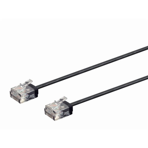 Cat6 Ethernet Patch Cable - Snagless, 550MHz, UTP, 32AWG, 5 Feet, Black - Micro SlimRun Series