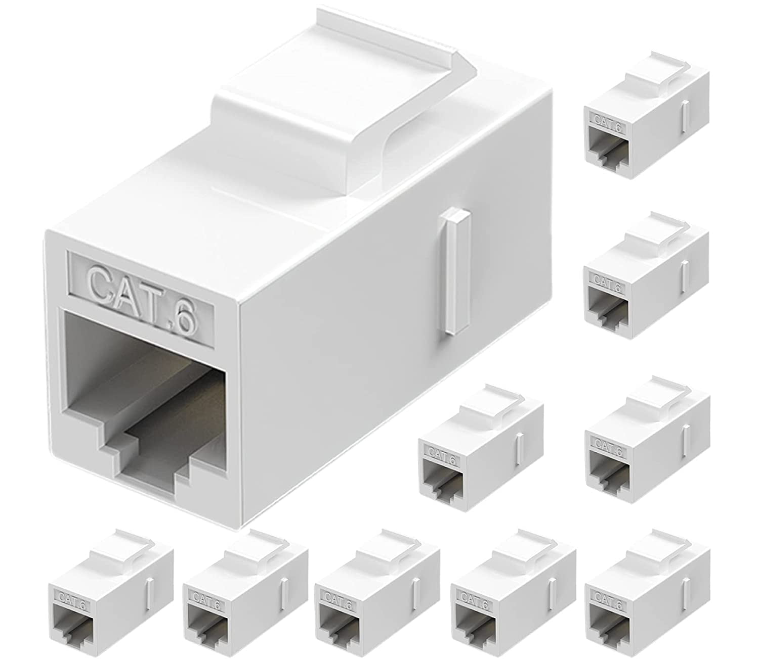 Cat6 Keystone Coupler RJ45 Ethernet Insert Jack Coupler 10 Pack Female ...