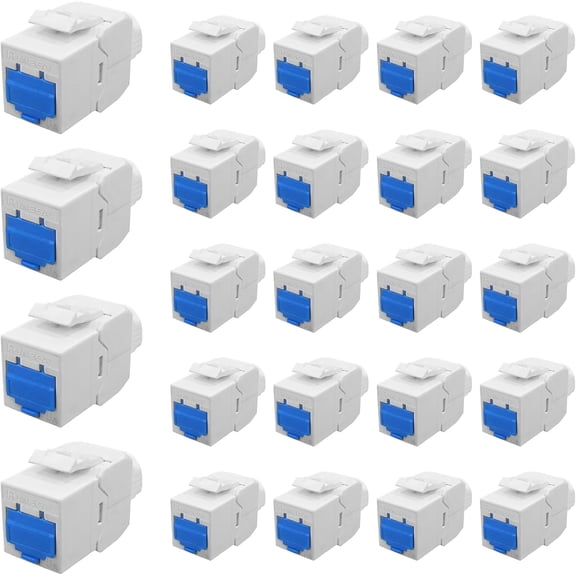 Cat6 Keystone Jack 24 PcsEC Listed Toolless Unshielded (UTP) Modular RJ45 Female for cat6/cat5e Cable (Cat6A)