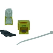 Cable Wholesale Cat6 Keystone Jack, Yellow, Toolless, RJ45 Female