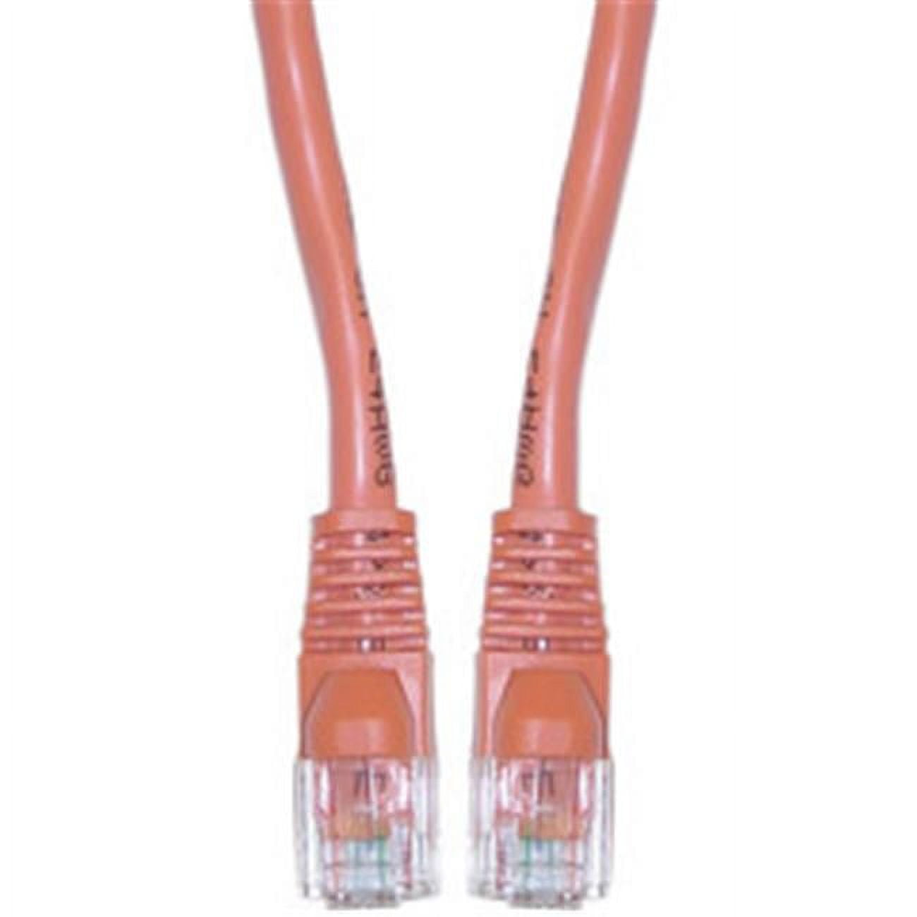 Cat6 Orange Ethernet Crossover Cable  Snagless Molded Boot  25 foot