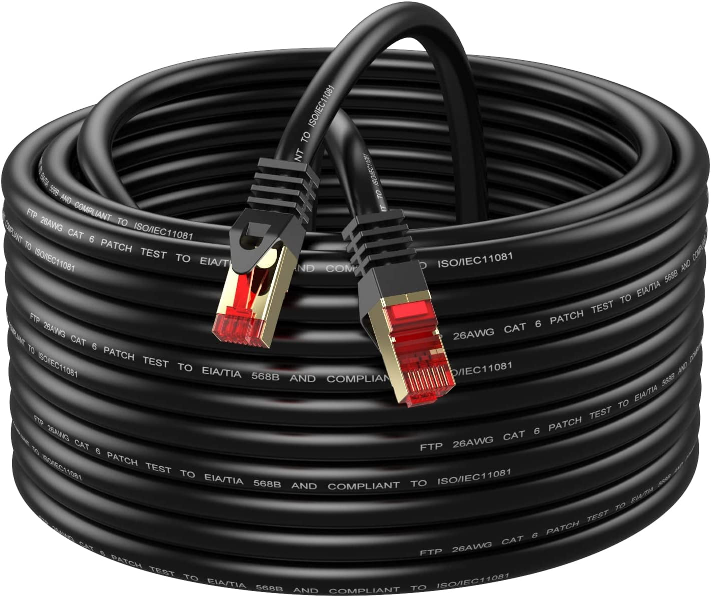 Outdoor Ethernet Cable 150 Ft – Shielded Cat5e, Waterproof, Direct Burial, UV Resistant