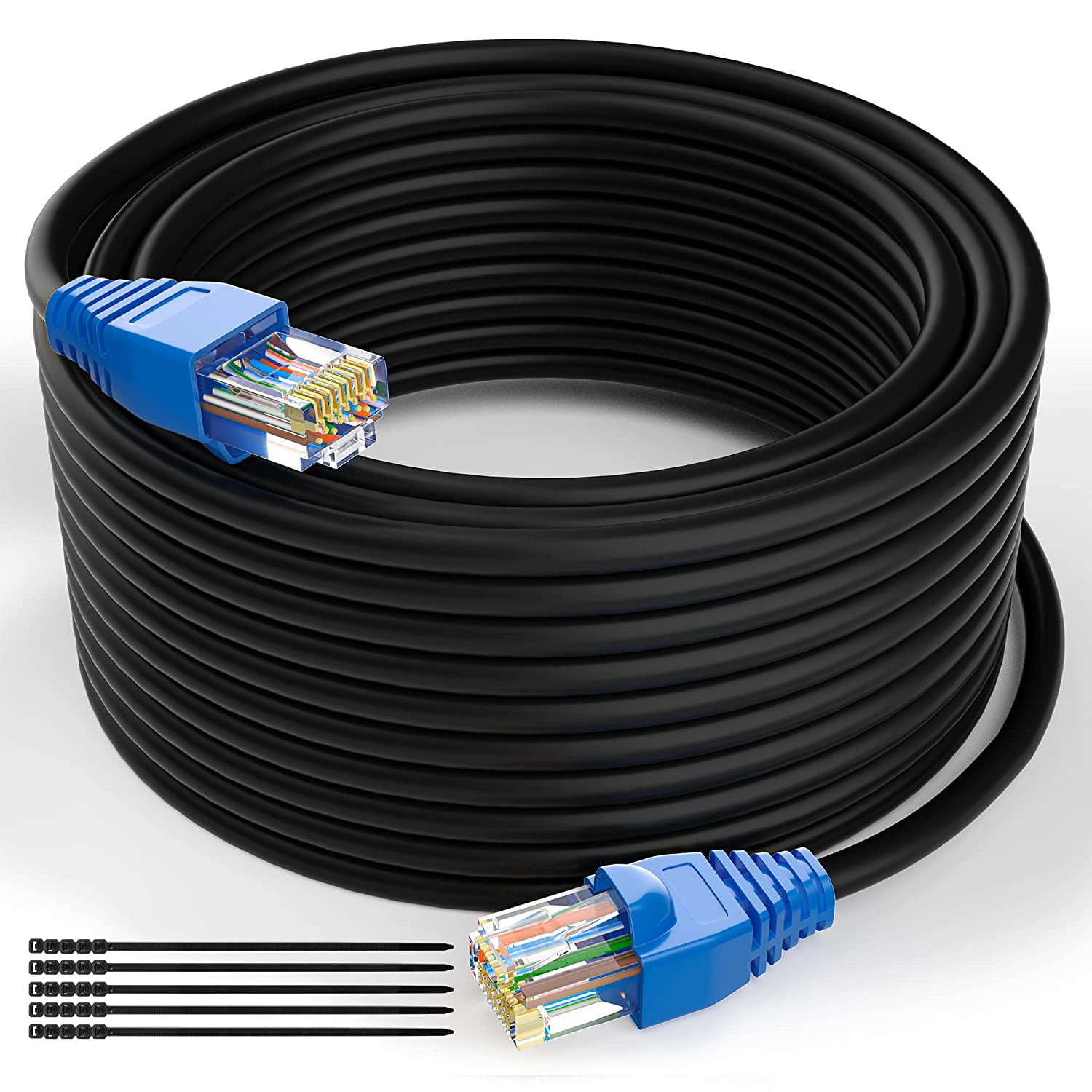 Cat6 Outdoor Ethernet Cable 25ft, Heavy Duty Double Jackets