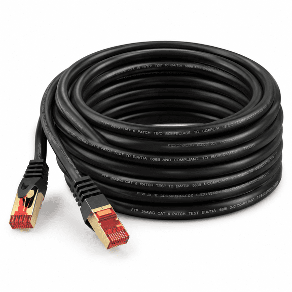 Cat6 Outdoor Shielded Ethernet Cable 400ft UV Resistant Waterproof Buried-able Network Cord