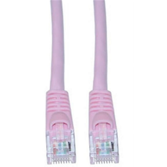 Cat6 Pink Ethernet Patch Cable  Snagless Molded Boot  25 foot
