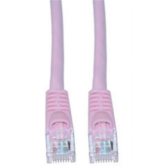 Cat6 Pink Ethernet Patch Cable  Snagless Molded Boot  7 foot