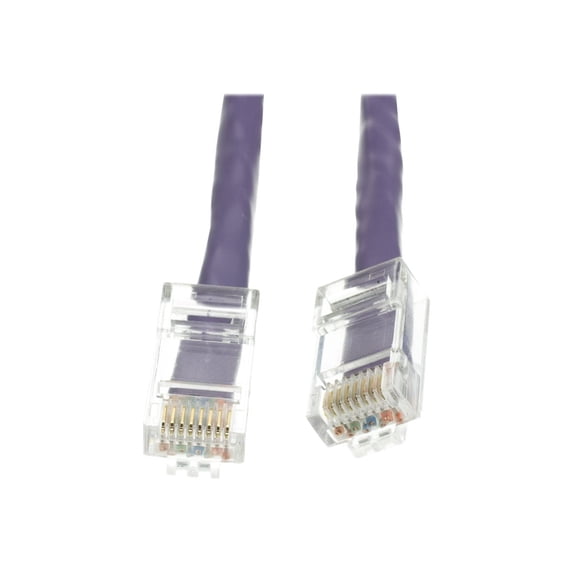 Cat6 Purple Ethernet Patch Cable, Bootless, 2 foot