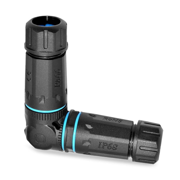 Cat6 RJ45 8P8C Female To Female Waterproof Ethernet Connector RJ45 Ethernet Coupler 90Degree Bend Design for Small Space