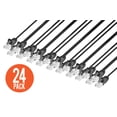 thumbnail image 1 of Cat6 Slim Network Patch Cable, 0.5 ft., Black, 24-Pack, 10G, 250 MHz, 100% Copper, 30 AWG, Snag-free, Gold-plated Contacts, 1 of 4