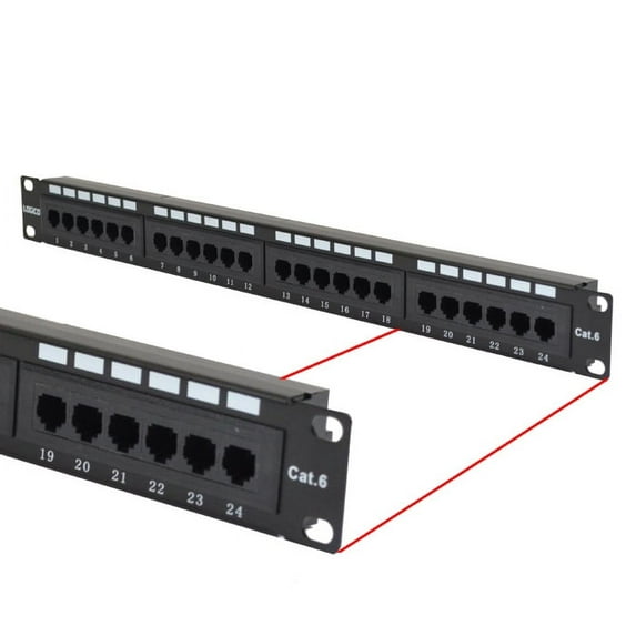 Cat6 UTP 24 Port Network LAN Patch Panel 1U 110 with cable management