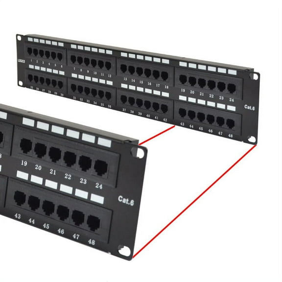 Cat6 UTP 48 Port Network LAN Patch Panel 2U 110 with cable management