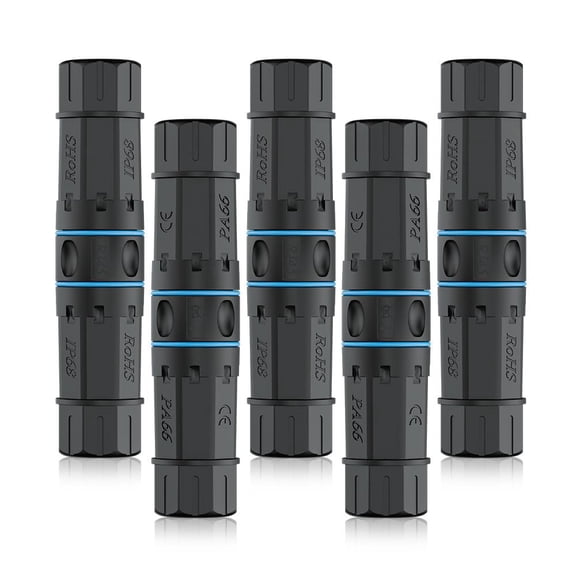Cat6 Waterproof RJ45 Coupler, Shielded Female to Female Waterproof Ethernet Coupler, IP68 Ethernet Outdoor LAN Cable Connector for Cat5/Cat5e/Cat6 Ethernet Cable PoE, 5 Pack