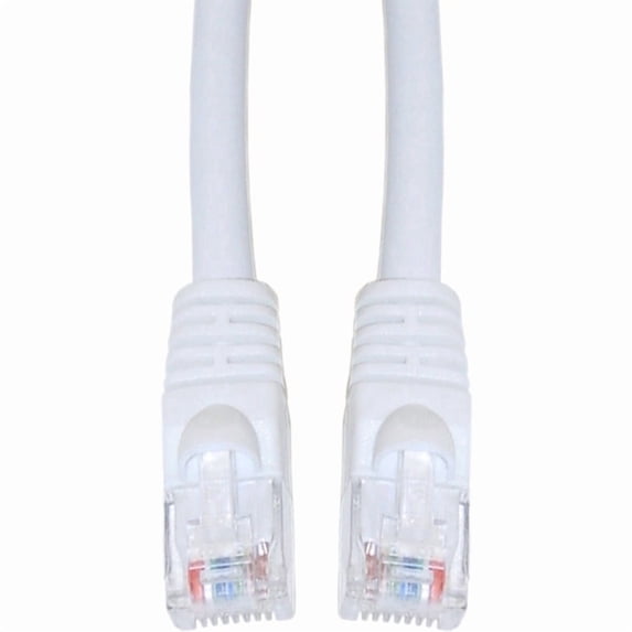 Cat6 White Ethernet Patch Cable, Snagless/Molded Boot, 6 foot