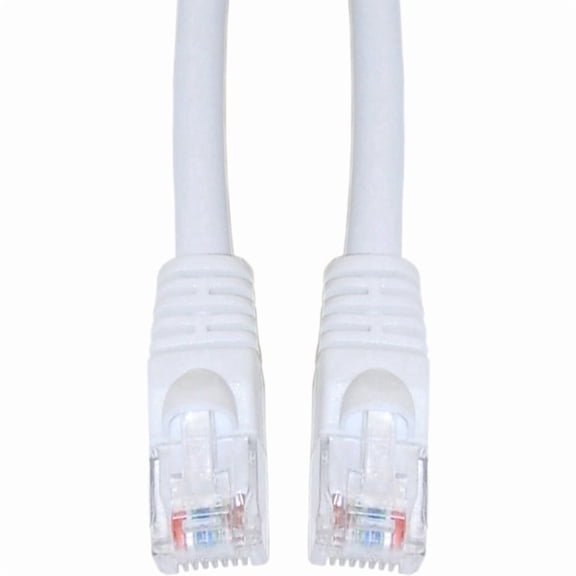 Cat6 White Ethernet Patch Cable, Snagless/Molded Boot, 6 inch