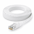 Cat6/cat6a Ethernet Cable 200ft Flat With Clips 10gbps Network White ...
