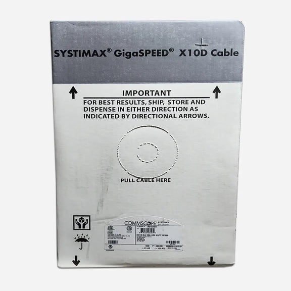CommScope 2091B Cat6A UTP Plenum Ethernet Cable 1000ft 23AWG Solid Copper Blue CAT6A-CMP-2091B