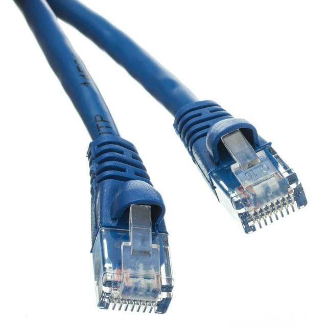 Cat6A Blue Ethernet Patch Cable, Snagless - Molded Boot, 500 Mhz, 10 Foot