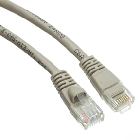 Cat6A Gray Ethernet Patch Cable, Snagless - Molded Boot, 500 Mhz, 15 Foot
