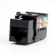 thumbnail image 1 of Cat6A Keystone Jack - 110 Style (Black) By FireFold, 1 of 5