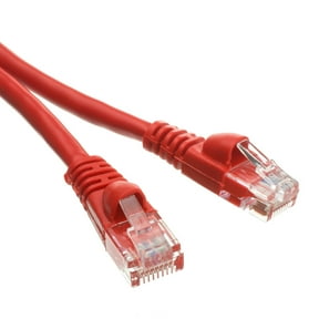 Cat6A Red Ethernet Patch Cable, Snagless - Molded Boot, 500 Mhz, 35 Foot