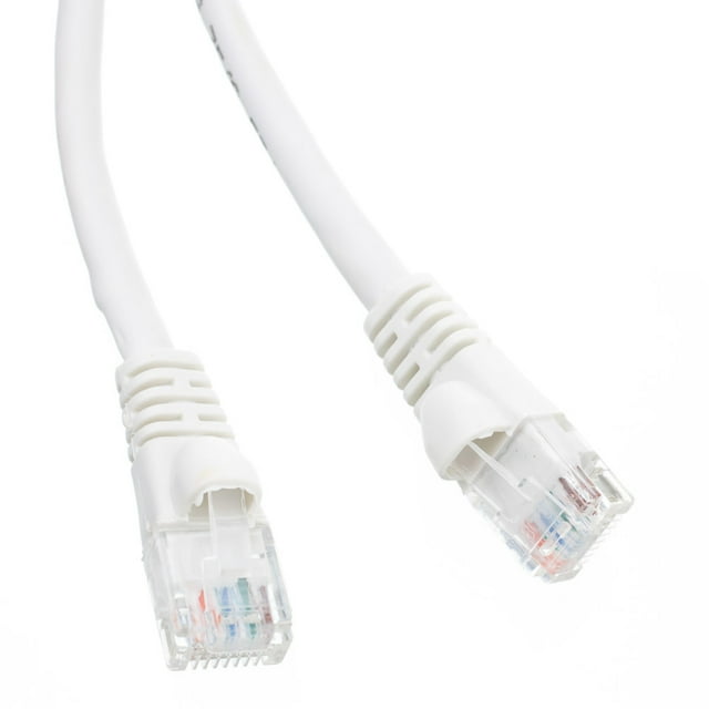 Cat6A White Ethernet Patch Cable, Snagless - Molded Boot, 500 Mhz, 1 Foot