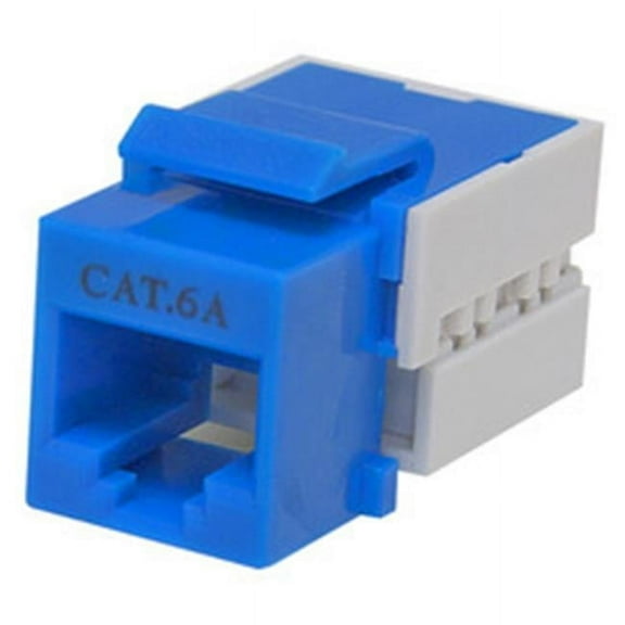 Cat6a Keystone Jack, Blue, RJ45 Female to 110 Punch Down