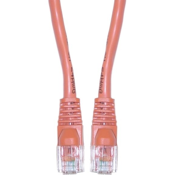 Cat6a Orange Ethernet Patch Cable, Snagless/Molded Boot, 500 MHz, 15 foot