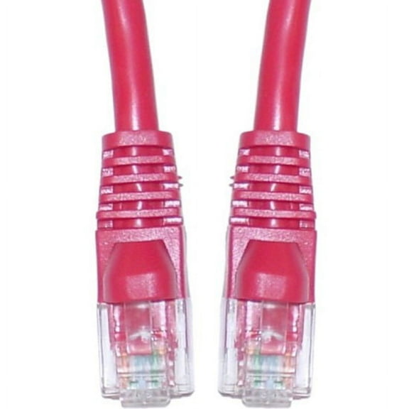 Cat6a Red Ethernet Patch Cable, Snagless/Molded Boot, 500 MHz, 2 foot