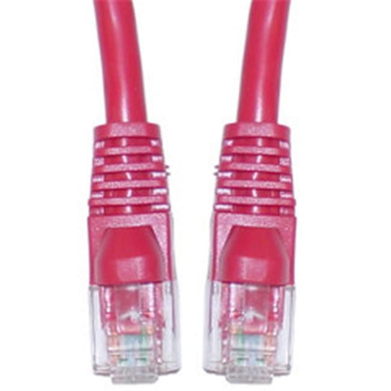 Cat6a Red Ethernet Patch Cable  Snagless Molded Boot  500 MHz  3 foot