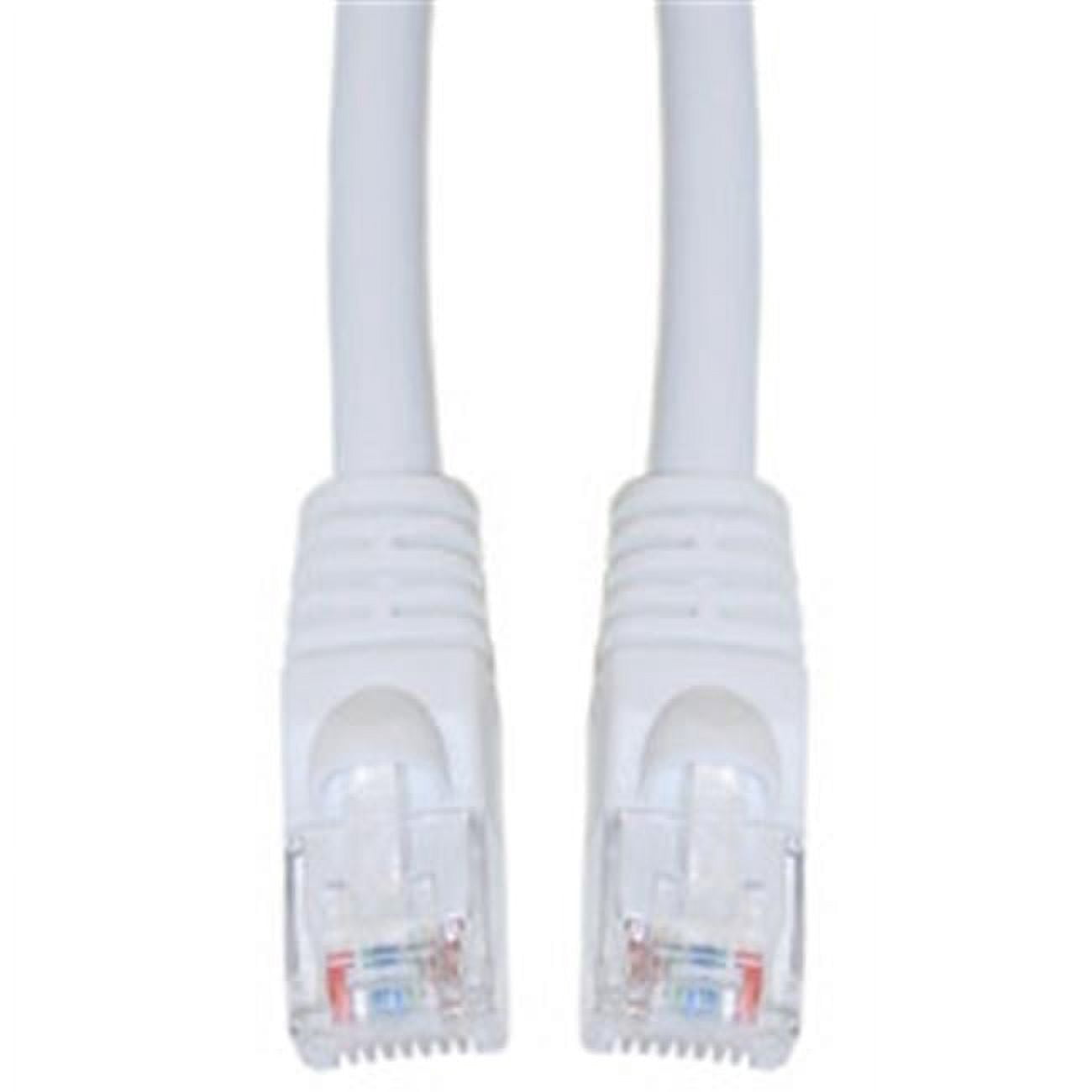 Cat6a White Ethernet Patch Cable Snagless Molded Boot 500 MHz 100