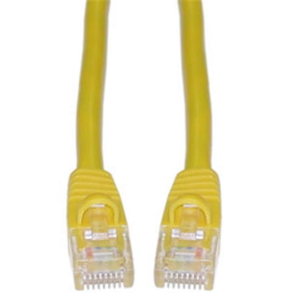 Cat6a Yellow Ethernet Patch Cable Snagless Molded Boot 500 MHz 3 foot