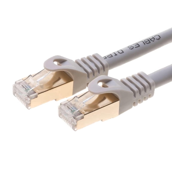 Cat7 Ethernet Cable 2 pack of 75FT Copper Shielded RJ45 Cord for Router, PC, Gaming, Servers, PoE Security Cameras, Smart TVs, 10Gbps 600MHz High-Speed Network Patch, Gray, Cables Direct Online