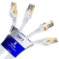 thumbnail image 1 of Cat 7 Ethernet Cable 100 ft - (2 Pack) High-Speed Cat7 Internet & Network LAN Patch Cables, RJ45 Connectors - Perfect for Gaming, Streaming, and More (White), 1 of 7