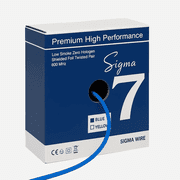 Cat7 Ethernet Cable 250ft Blue S/FTP Solid Copper 23AWG 1000MHz 10Gbps LSZH Bulk Network Cable