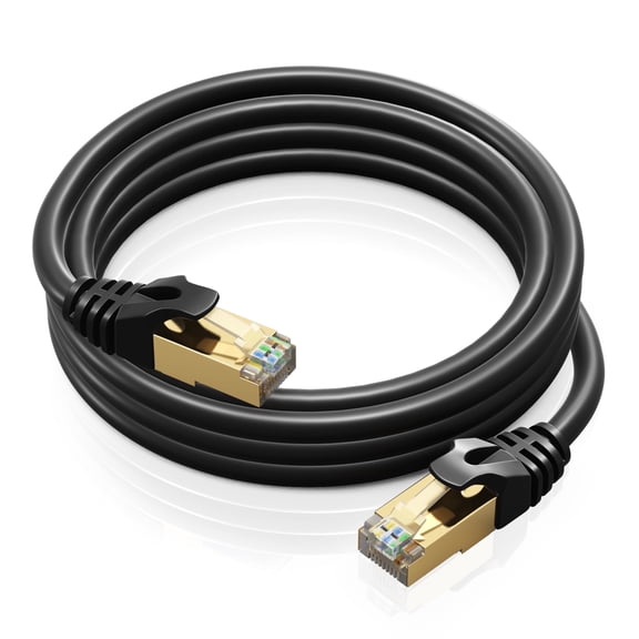 Cat 7 Ethernet Cable 6 ft - High-Speed Cat7 Internet & Network LAN Patch Cables, RJ45 Connectors - Perfect for Gaming, Streaming, and More (Black)