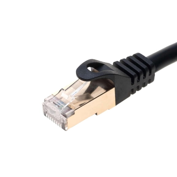 Cat7 Ethernet Cable 1 pack of 6FT Copper Shielded RJ45 Cord for Router, PC, Gaming, Servers, PoE Security Cameras, Smart TVs, 10Gbps 600MHz High-Speed Network Patch, Black, Cables Direct Online