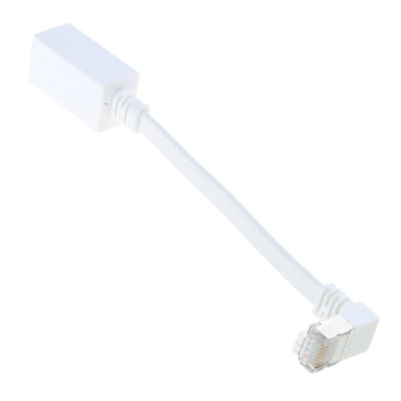 Cat7 Networking Extension Cable 10Gbps 90 Degree Down Angled RJ45 Male to Female Shielded Ethernet Connector Extension Cable