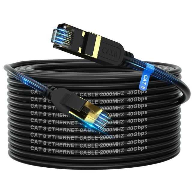 Cat8 Cable 100ft Indoor Heavy Duty Network Cable High Speed