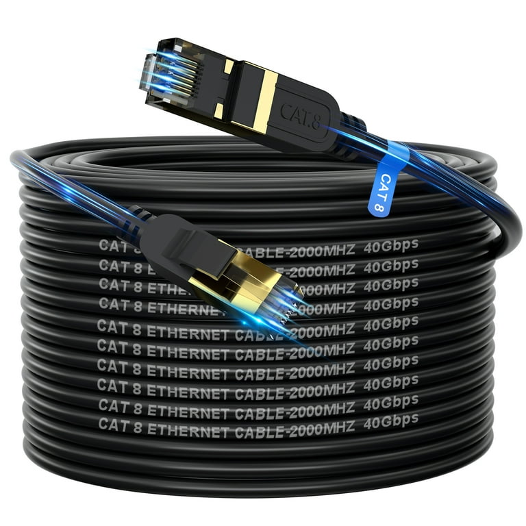 CAT8 Ethernet Cable – 1ft – Internet, Patch & Network Cable with  Break-Proof Design & Lightning-Fast bit Rates of 40Gbps (CAT8.1, Ideal for