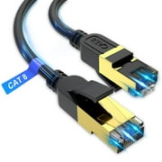Cat8 Ethernet Cable 6FT, Gold-Plated RJ45 Connector, 26AWG, 40Gbps, 2000Mhz, High-Speed Internet Cable for Gaming, Streaming and Office Use