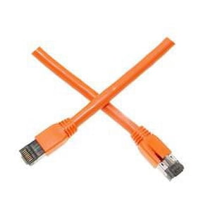 Cat8 Orange S/FTP Ethernet Patch Cable, Molded Boot, 40Gbps - 2000MHz, 4-Pair 24AWG Stranded pure copper, RJ45 Male, 1 foot