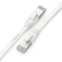Cat8 Flat Ethernet Cable 1ft, 1 Pack, 40Gbps 2000MHz High Speed LAN Cable RJ45 for Router Laptop